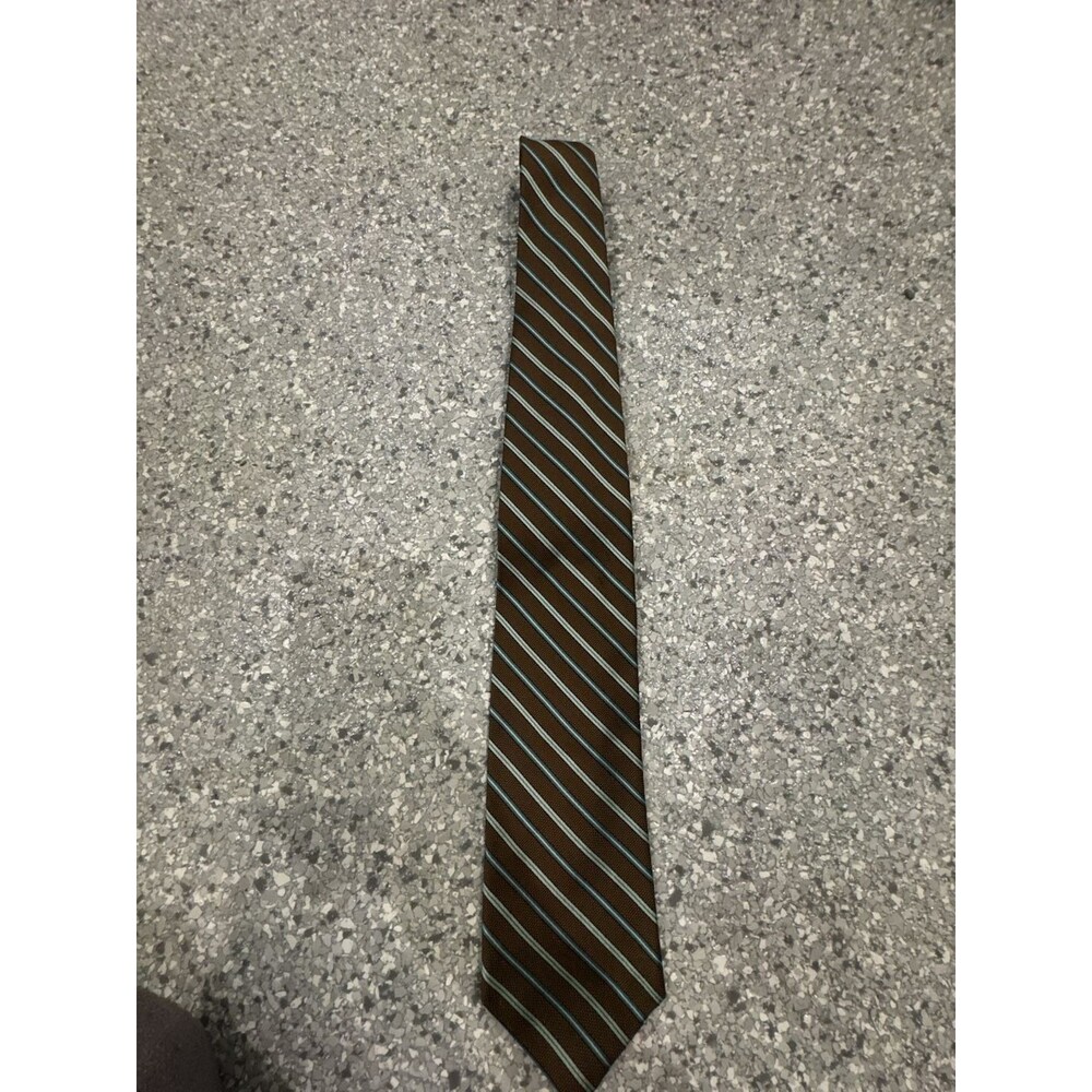Brooks Brothers Silk Necktie Brown Blue Striped